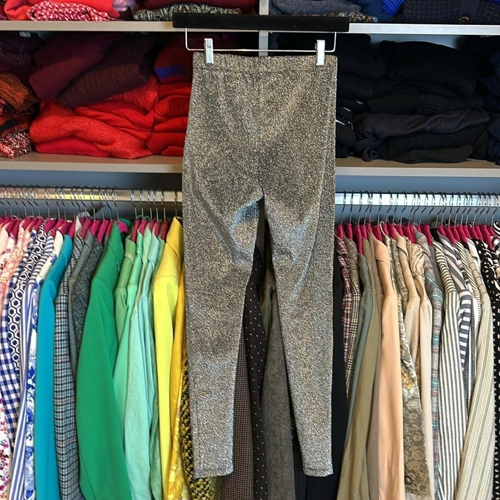 Kikiriki silver metallic leggings size S
